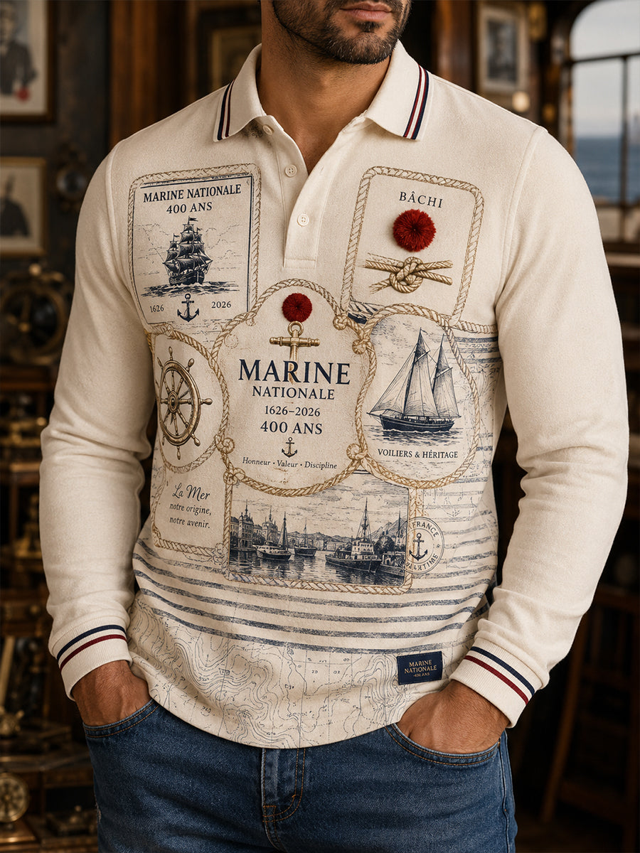 Chemise à manches longues de la Marine française pour homme