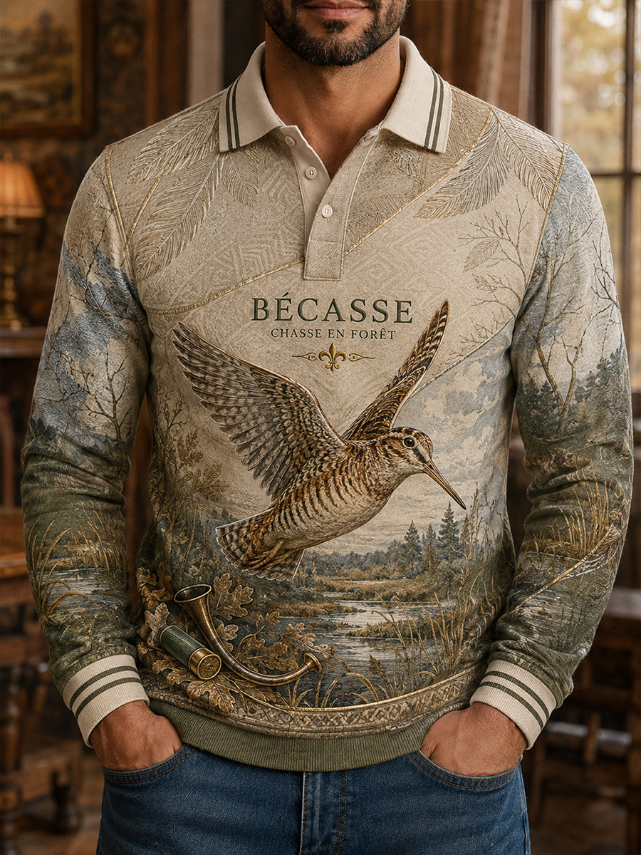 Chemise à manches longues pour la saison de chasse française, modèle homme