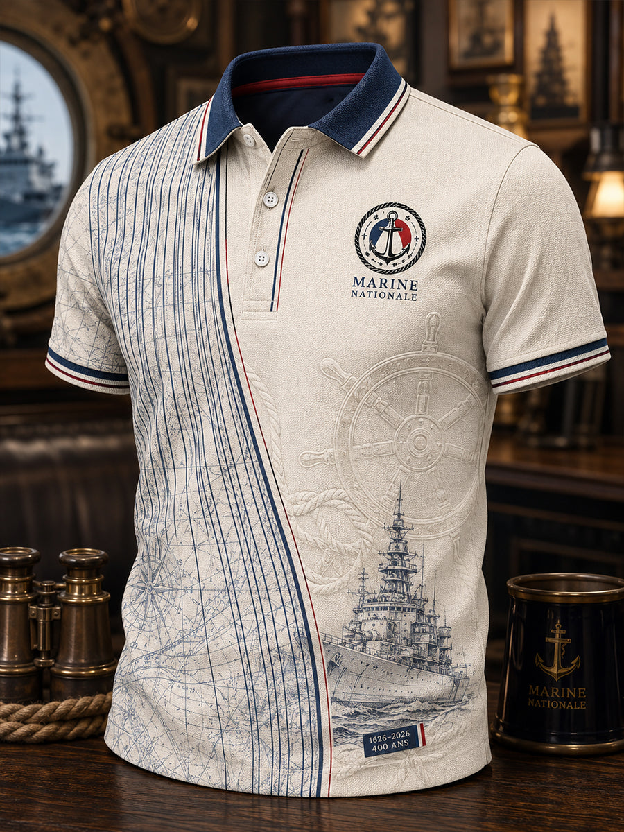 Chemise à manches courtes bleu marine pour homme