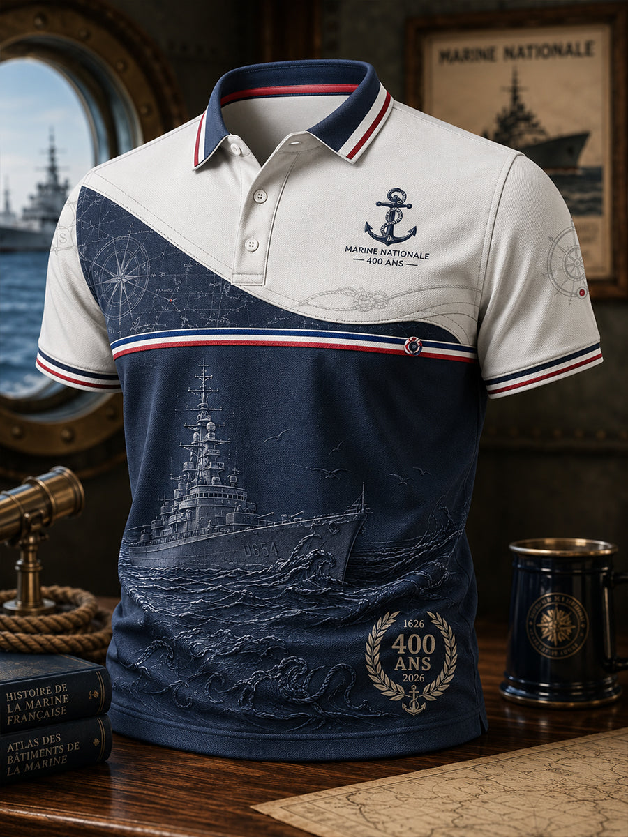 Chemise à manches courtes bleu marine pour homme