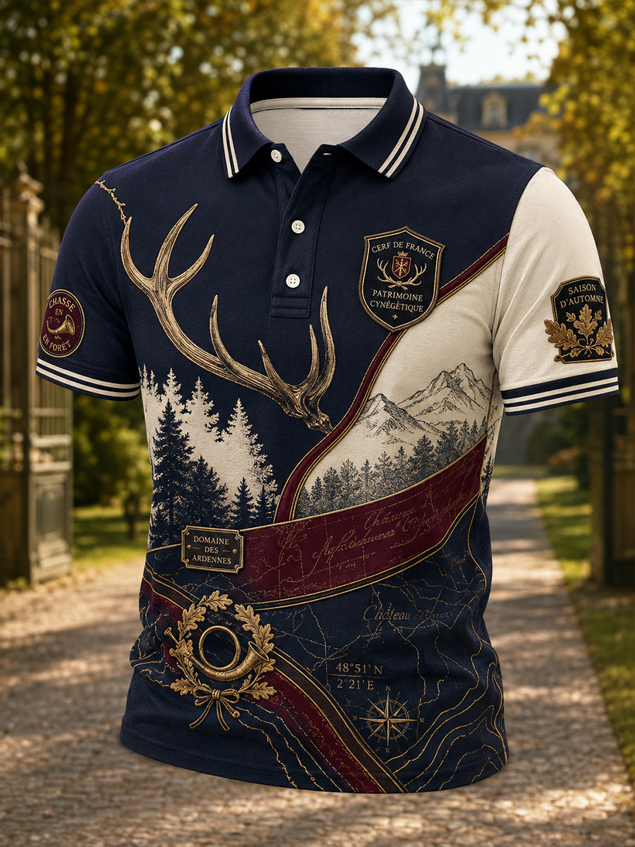 Chemise française de chasse à manches courtes pour homme