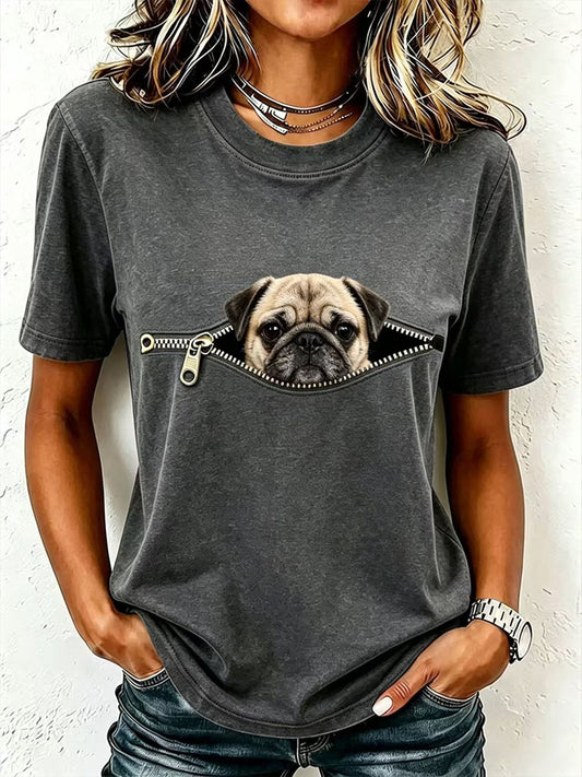 T-shirt Lovely Pug Femme