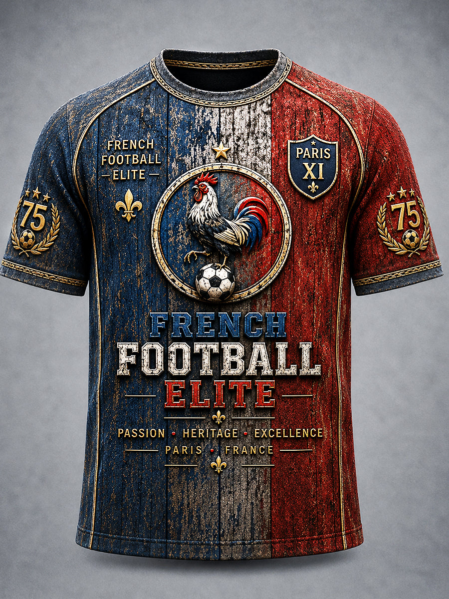 T-shirt décontracté pour homme, imprimé du Paris Saint-Germain, club de football français de Ligue 1, style rétro