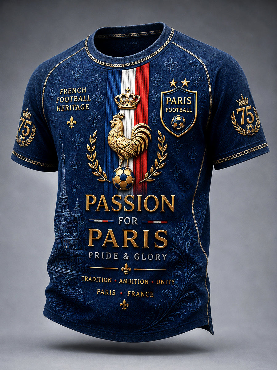 T-shirt décontracté imprimé pour hommes, Ligue 1 française, Paris Saint-Germain Football Club