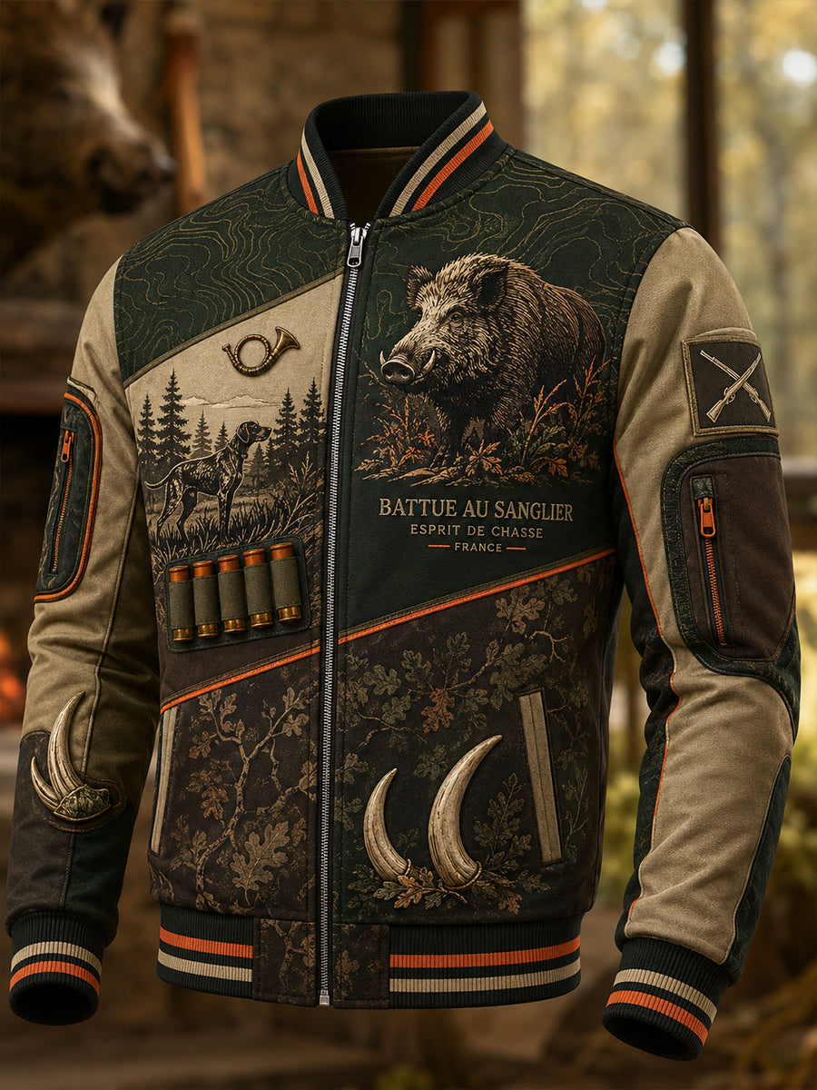 Veste de singe imprimée de saison de chasse française des hommes