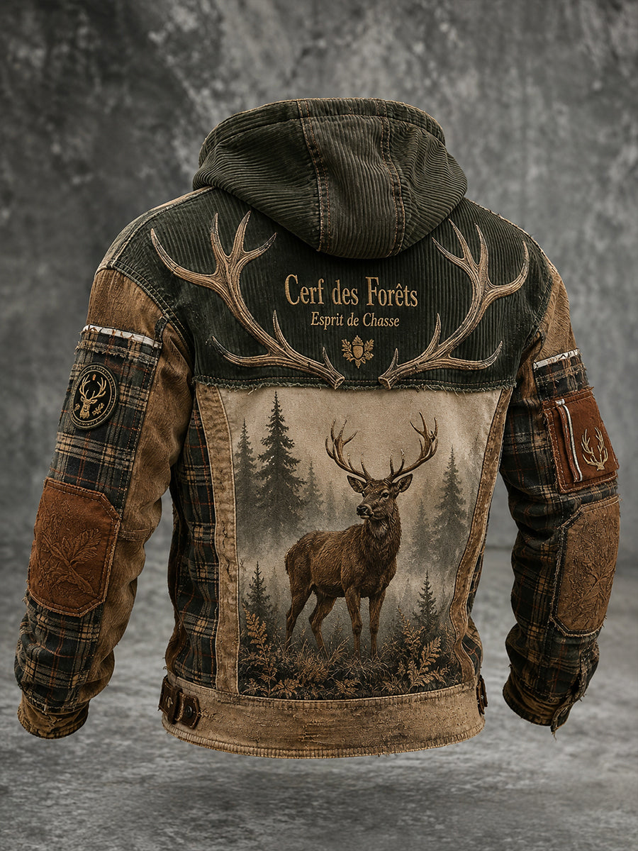Cardigan à capuche pour hommes, saison de chasse française