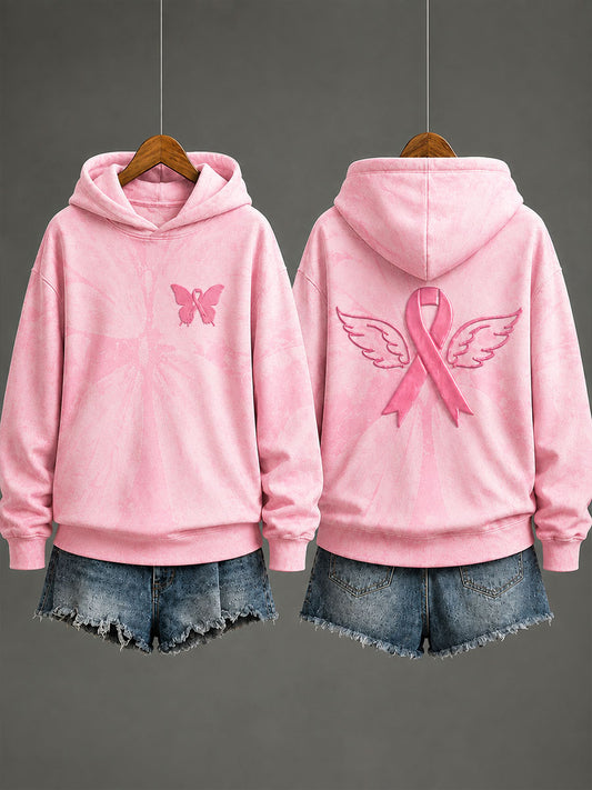 Sweat-shirt classique pour la prévention du cancer du sein, motif animalier pour femme