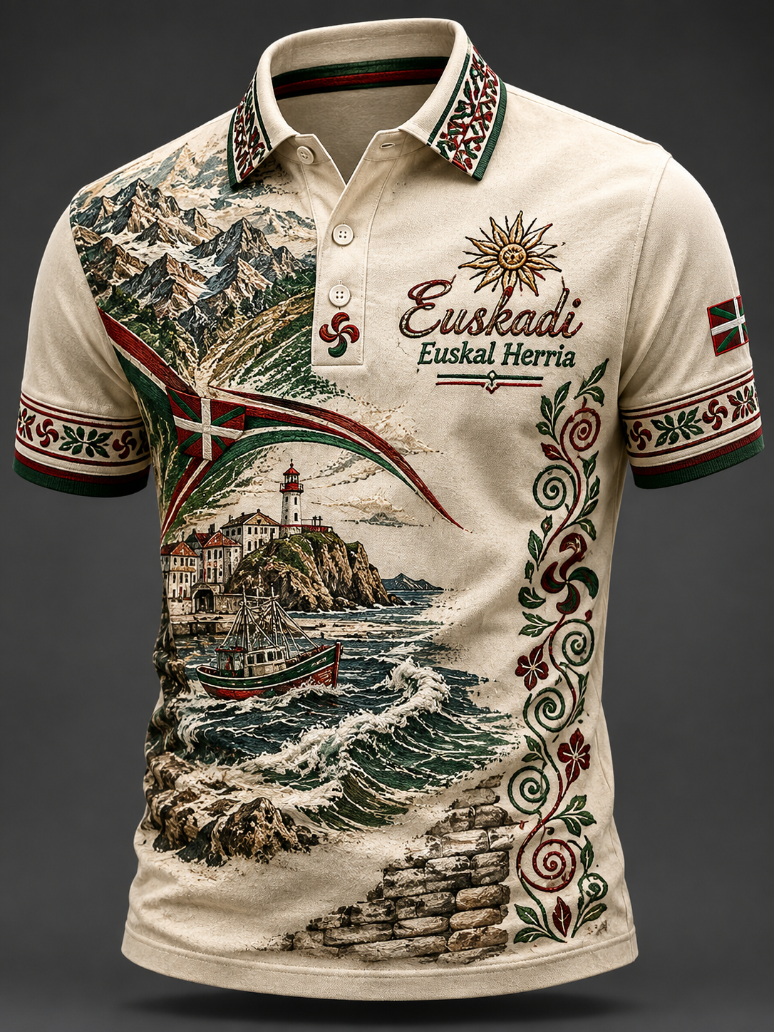 Chemise basque à manches courtes pour homme