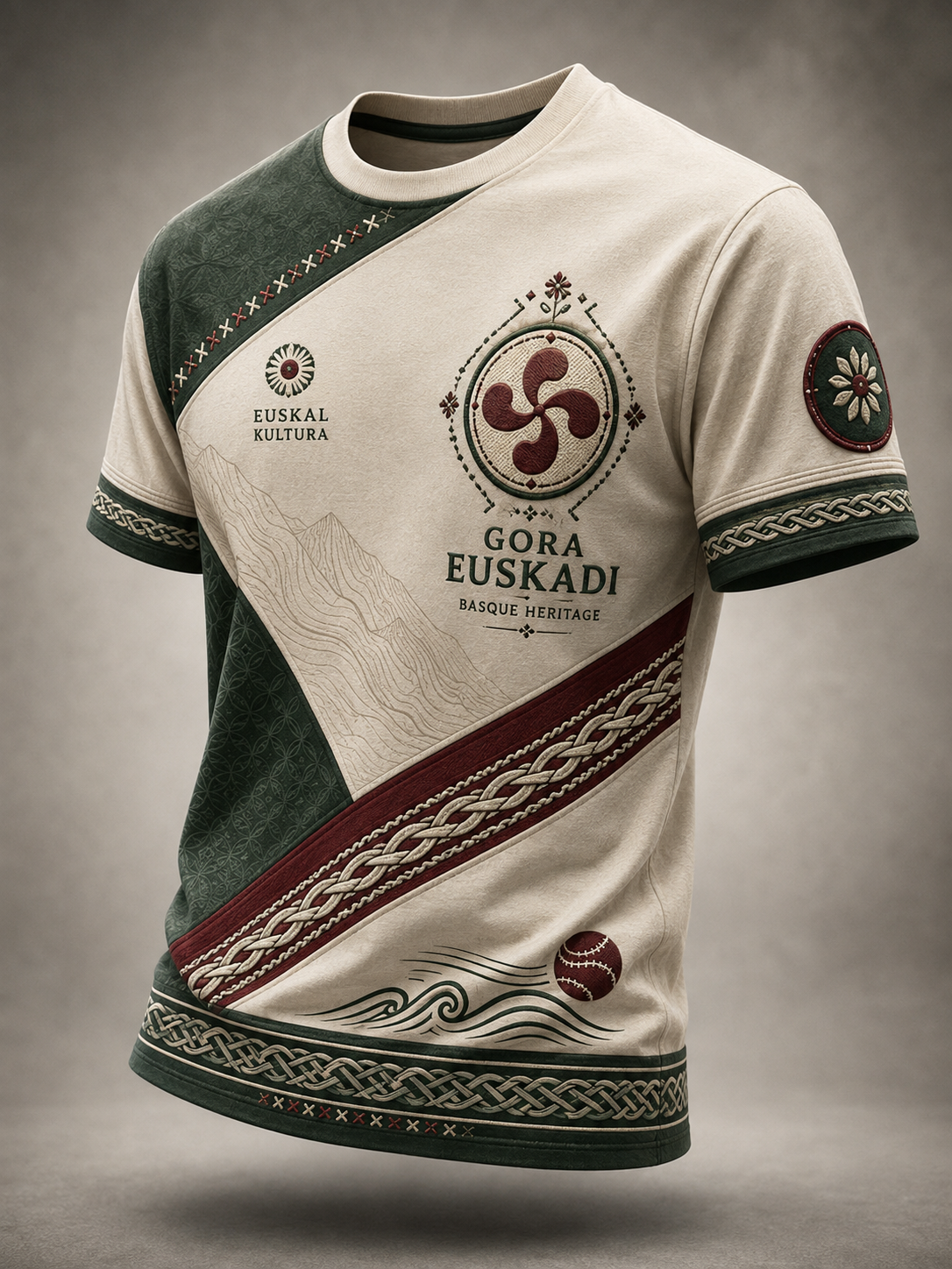 T-shirt basque à manches courtes pour homme