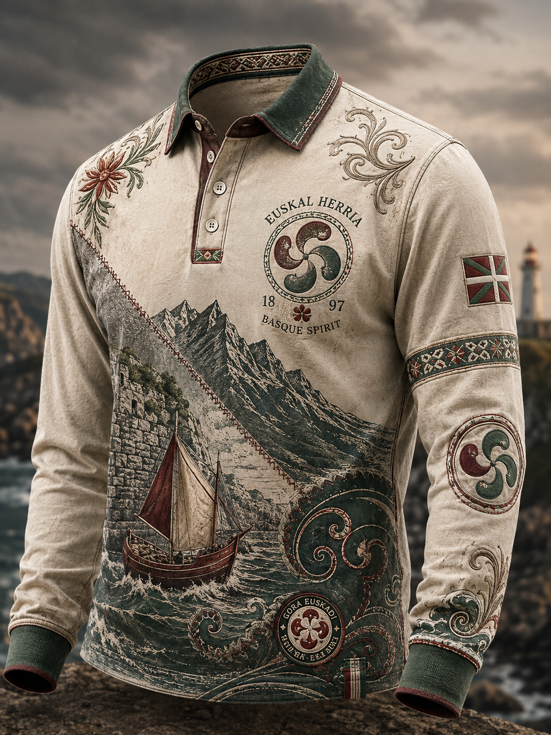 Chemise à manches longues Basque Homme