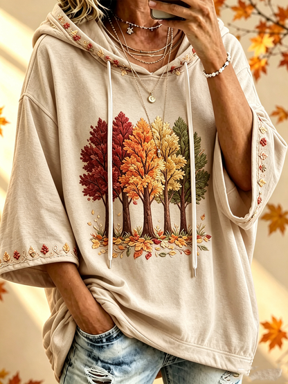 Sweat à capuche imprimé automne femme