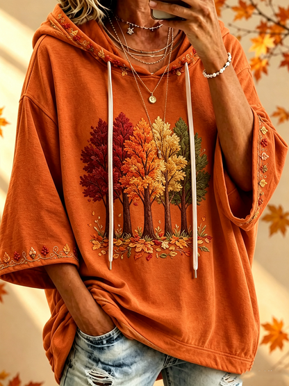 Sweat à capuche imprimé automne femme