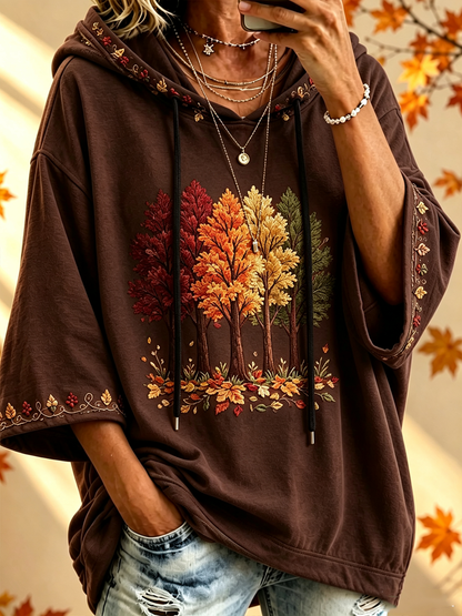 Sweat à capuche imprimé automne femme