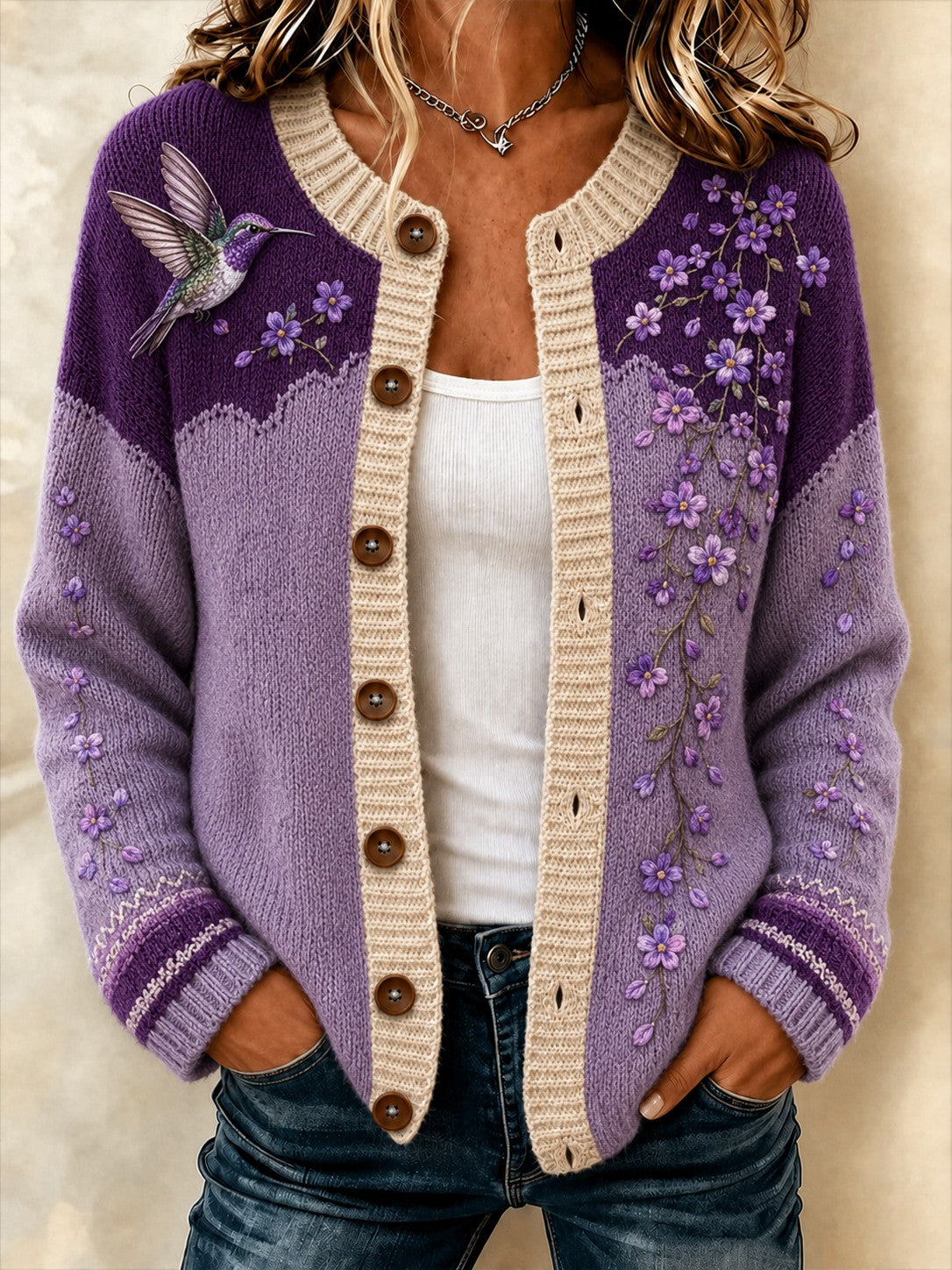 Cardigan douillet à fleurs imprimées pour la maladie d’Alzheimer chez les femmes