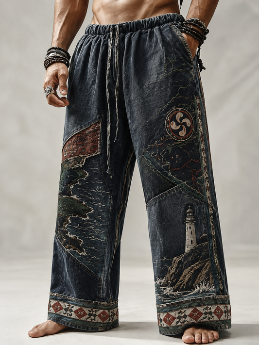 Pantalon Homme Basque Art En Coton Et Chanvre
