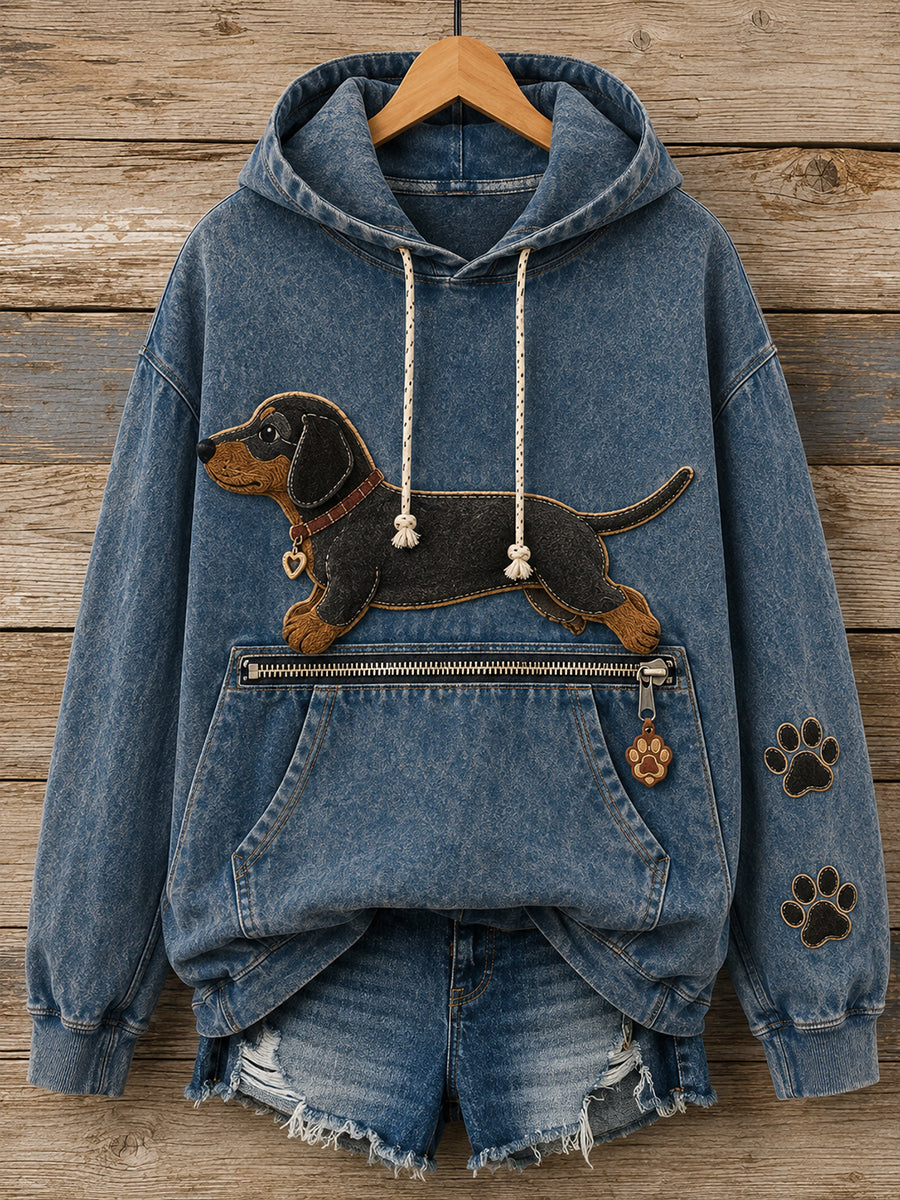 Sweat à capuche côtelé amusant aux motifs d’animaux pour femme