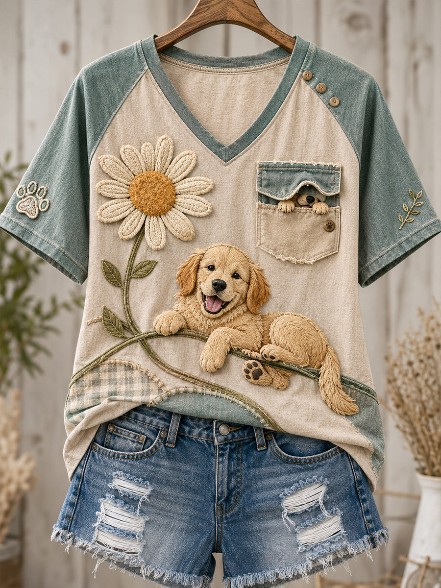 T-shirt femme à manches courtes et col rond, motifs animaux rigolos