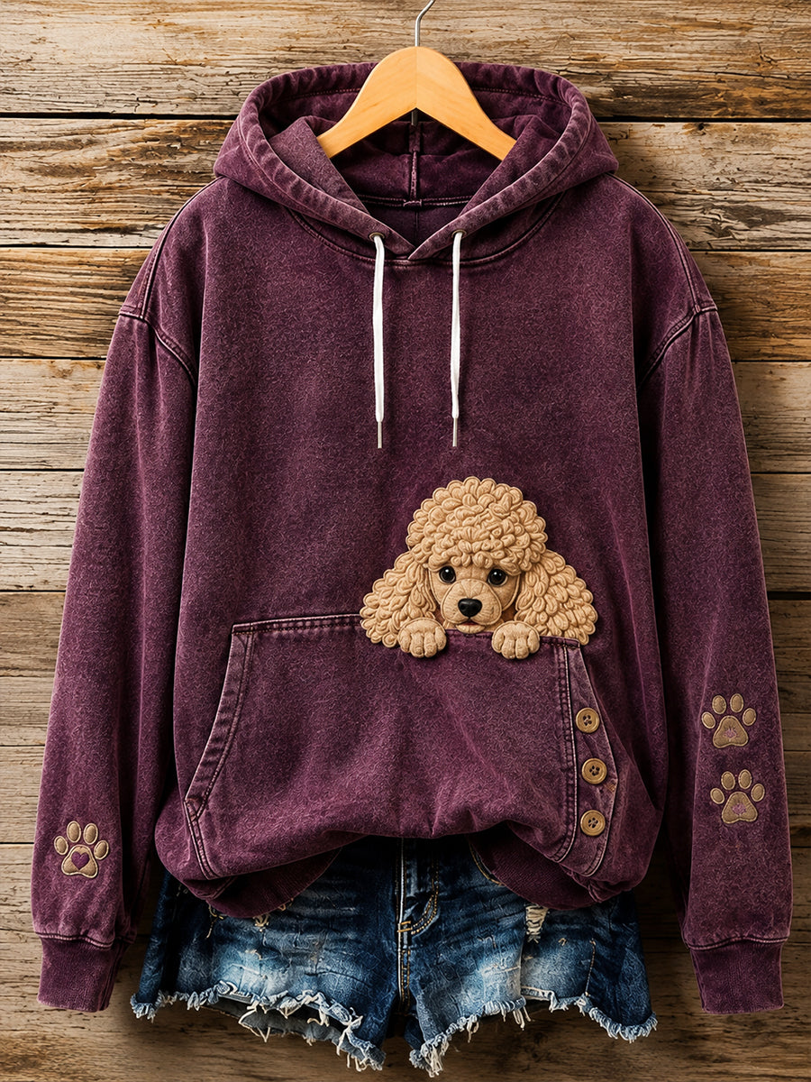 Sweat à capuche côtelé amusant aux motifs d’animaux pour femme