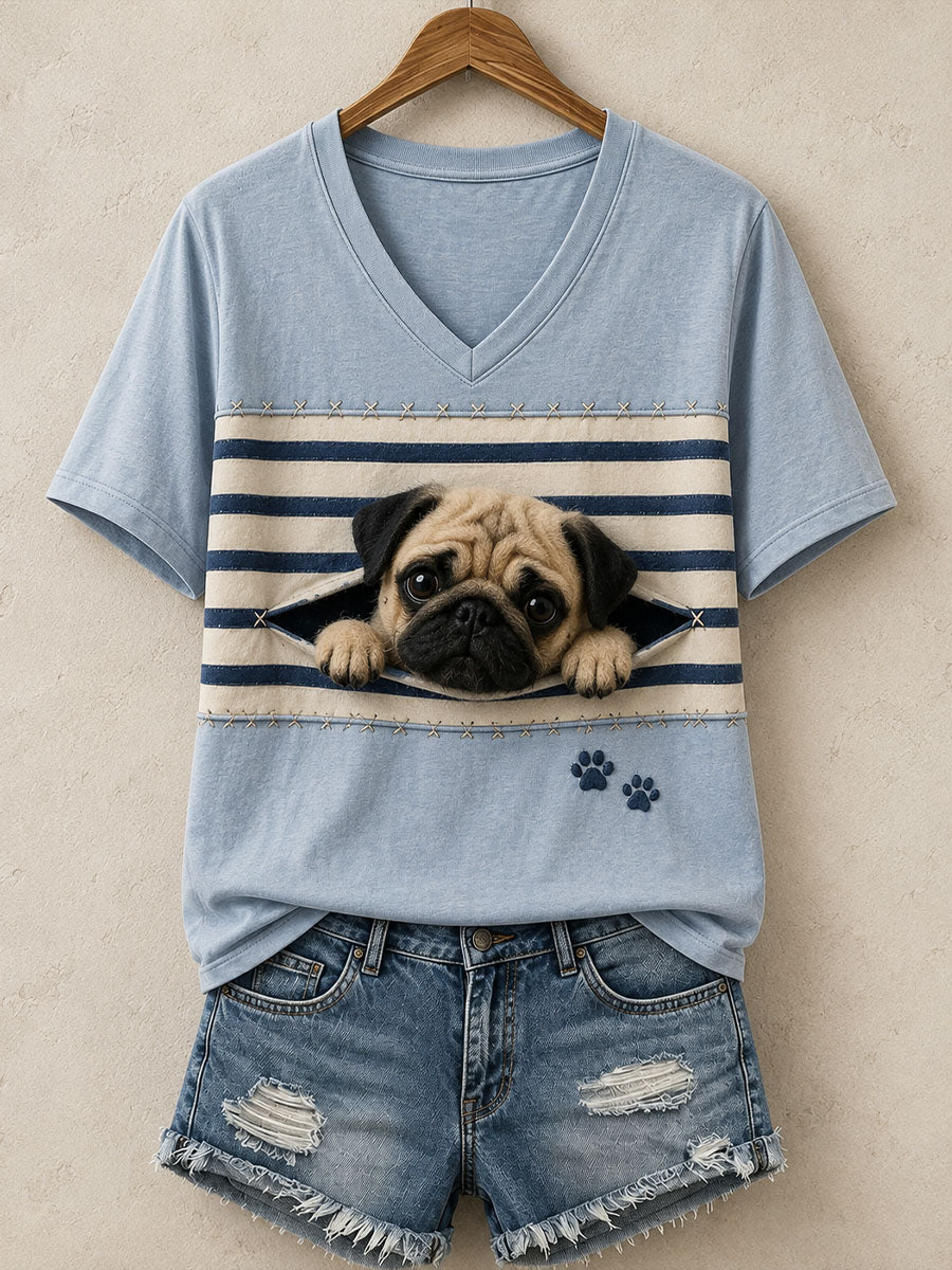 T-shirt Cute Pug Femme