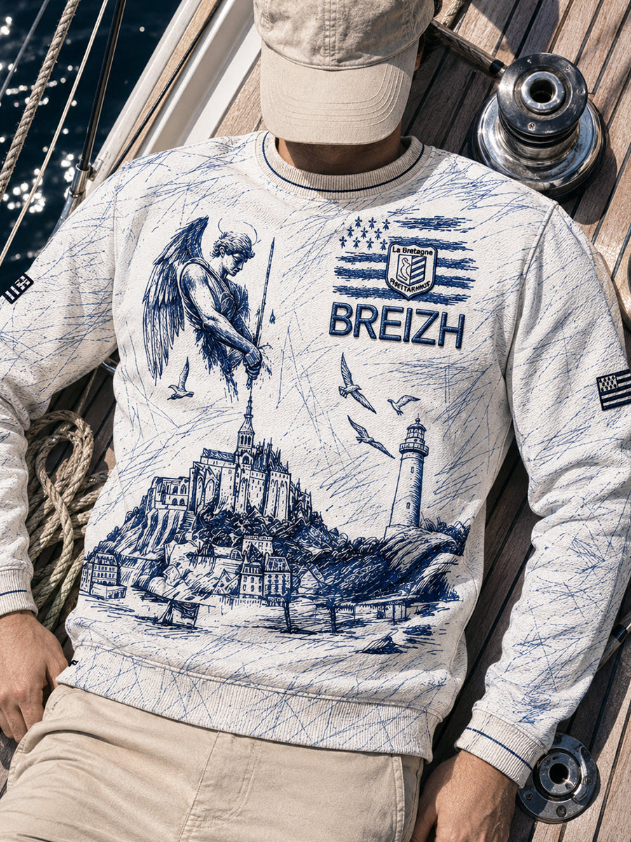 Sweat-shirt de sport décontracté pour homme, imprimé graffiti, «Route du Rhum» de Bretagne, France
