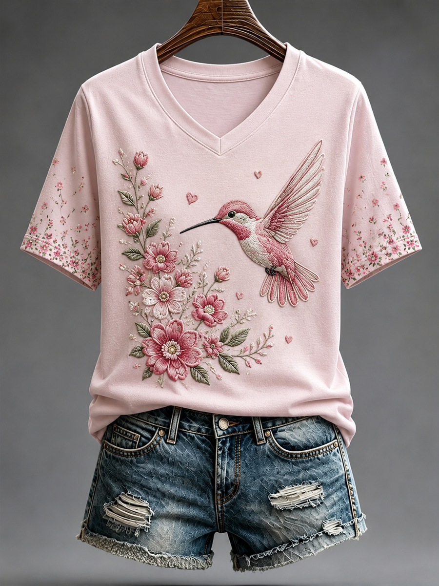 T-shirt manches courtes Hummingbird Art Print Femme