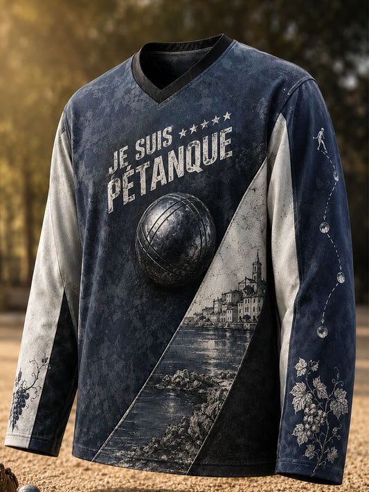 T-shirt à manches longues en gaufre pour homme