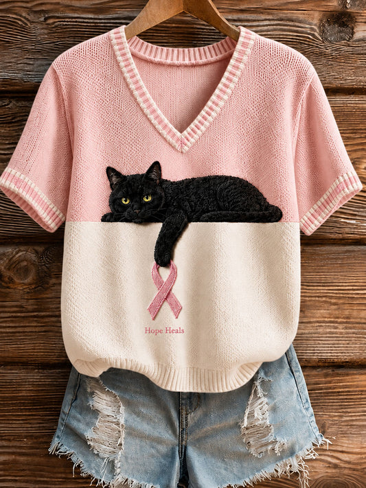 T-shirt à manches courtes pour femme Breast Cancer Awareness