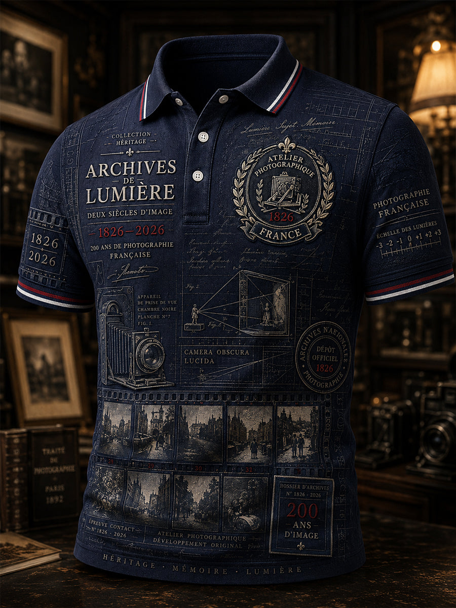 T-shirt manches courtes «Bicentenaire de la photographie» pour hommes, France