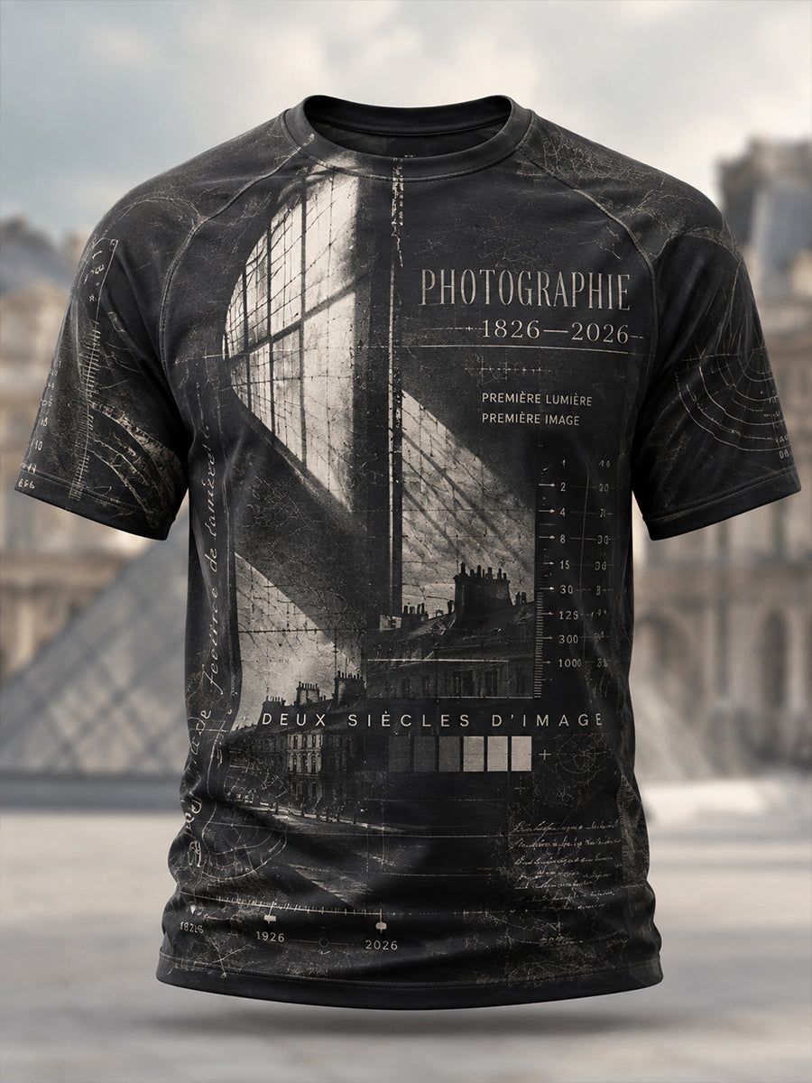 T-shirt manches courtes «Bicentenaire de la photographie» pour hommes, France