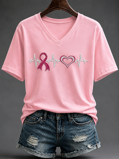 T-shirt à manches courtes pour le cancer du sein chez la femme