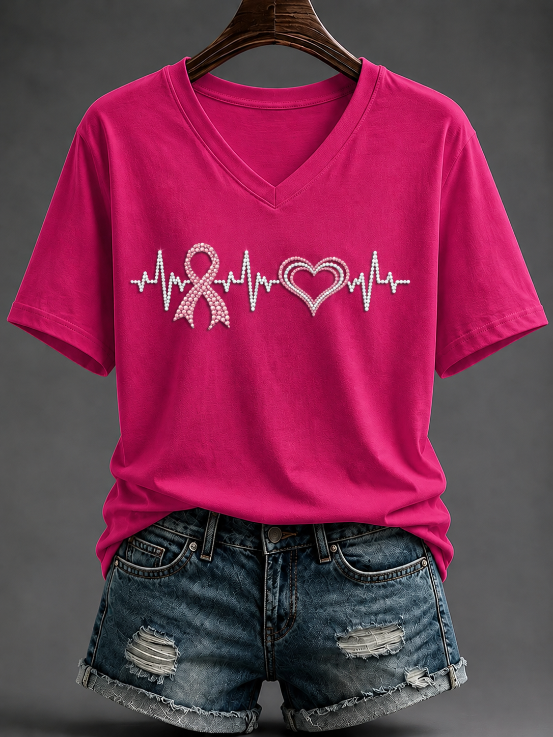 T-shirt à manches courtes pour le cancer du sein chez la femme