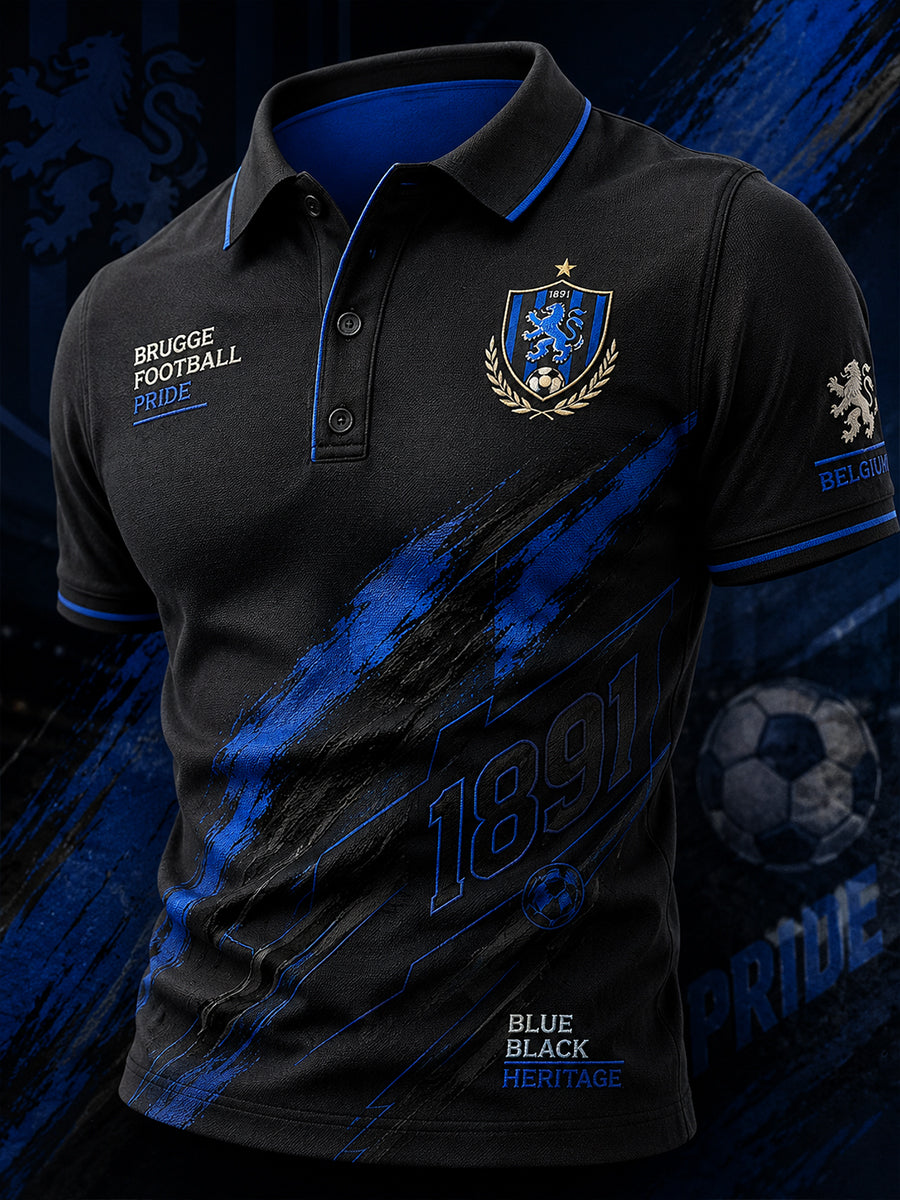 Polo à manches courtes pour homme avec imprimé graphique commémoratif du club