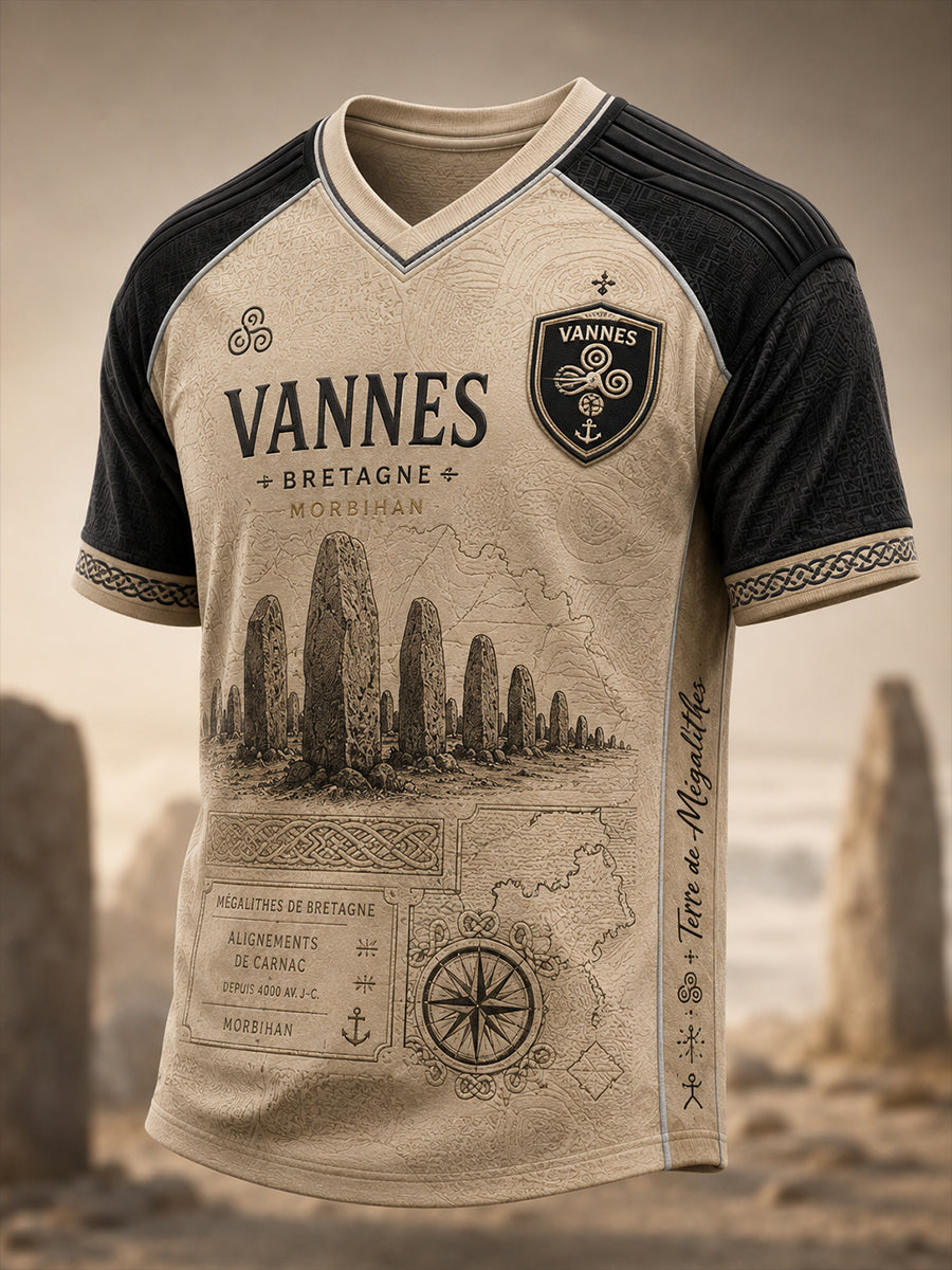 T-shirt col V pour fans de rugby masculin du RC Vannes