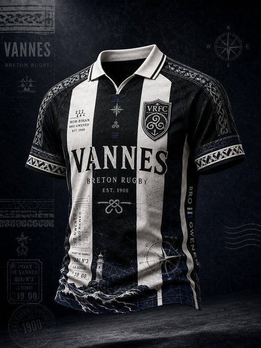 T-shirt manches courtes pour fans de rugby, équipe masculine française RC Vannes