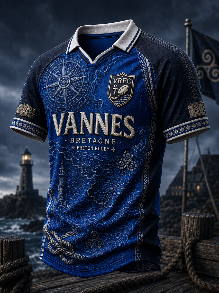 T-shirt manches courtes pour fans de rugby, équipe masculine française RC Vannes