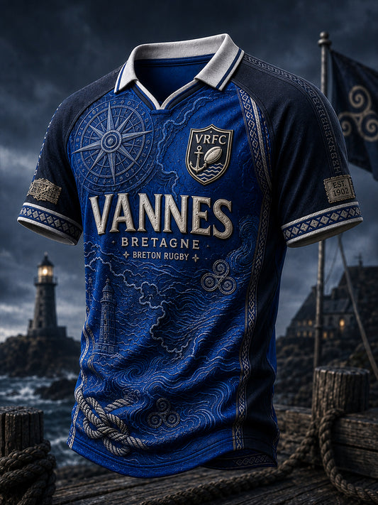 T-shirt manches courtes pour fans de rugby, équipe masculine française RC Vannes