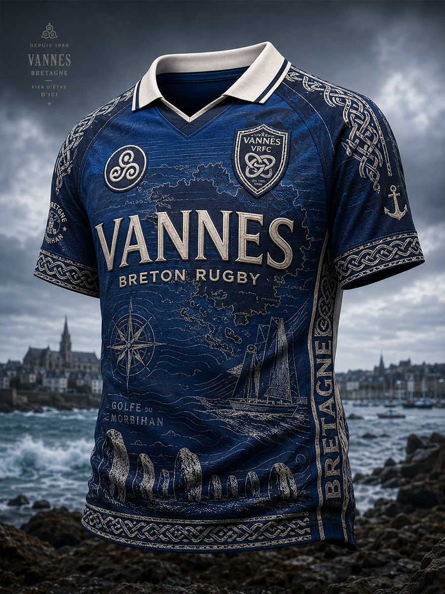 T-shirt manches courtes pour fans de rugby, équipe masculine française RC Vannes