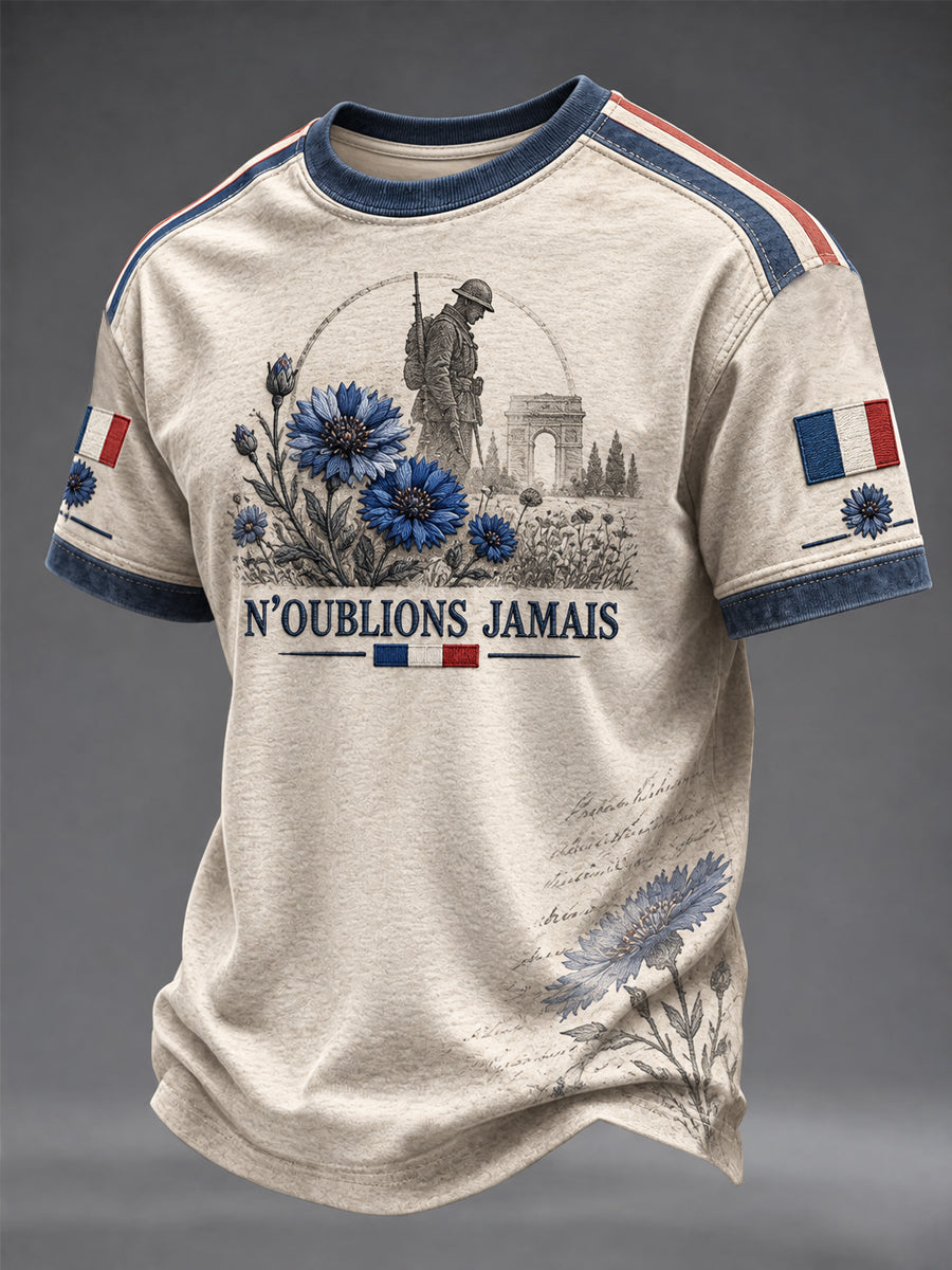 T-shirt imprimé pour hommes Armistice du 11 Novembre