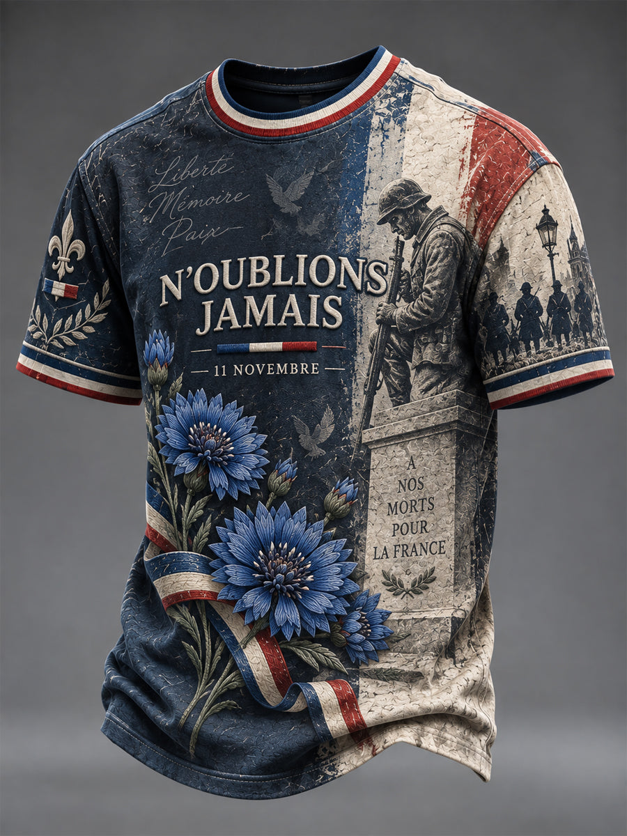 T-shirt imprimé pour hommes Armistice du 11 Novembre