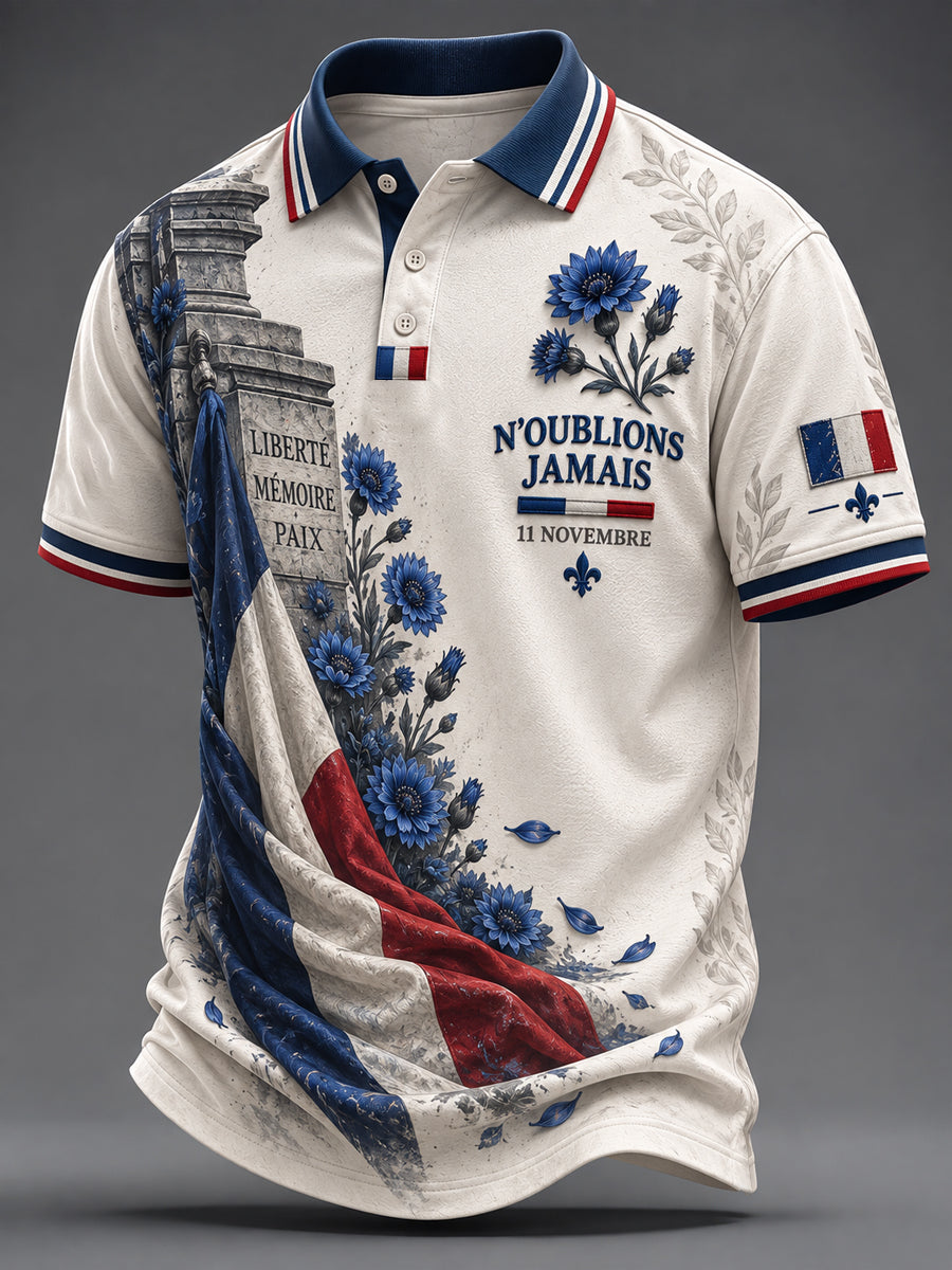 Polo imprimé pour homme Armistice du 11 Novembre