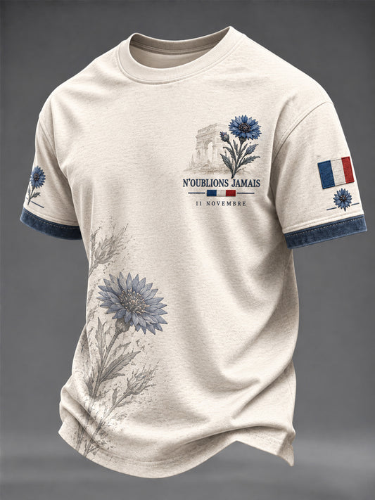 T-shirt imprimé pour hommes Armistice du 11 Novembre