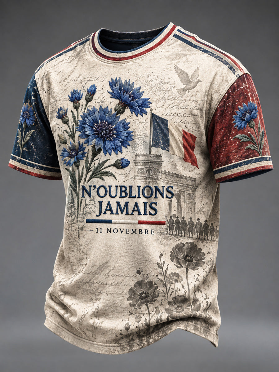 T-shirt imprimé pour hommes Armistice du 11 Novembre
