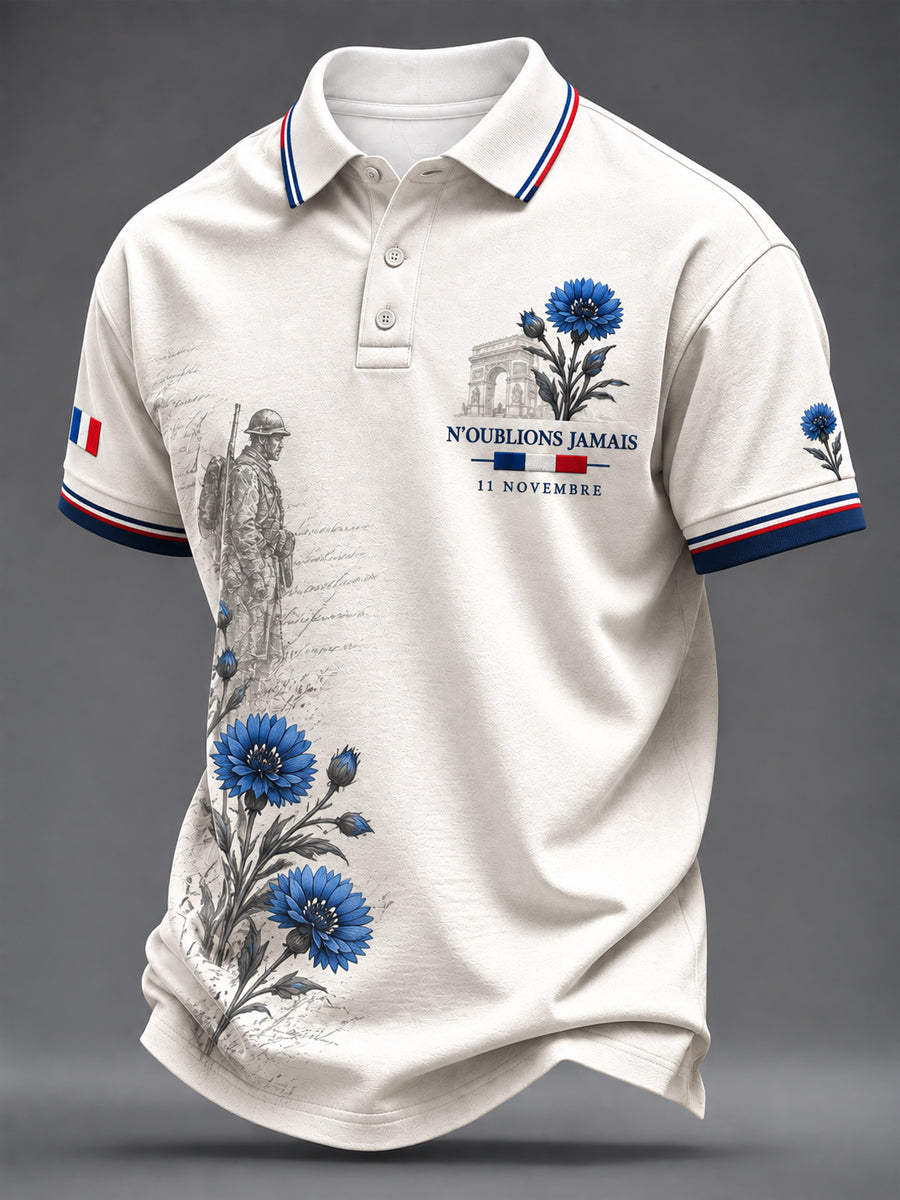 Polo imprimé pour homme Armistice du 11 Novembre