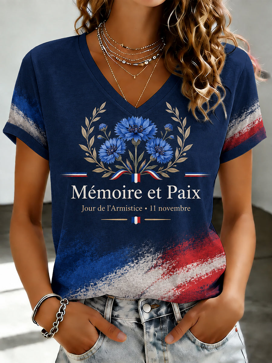 T-shirt imprimé de la Journée de l'Armistice pour femmes