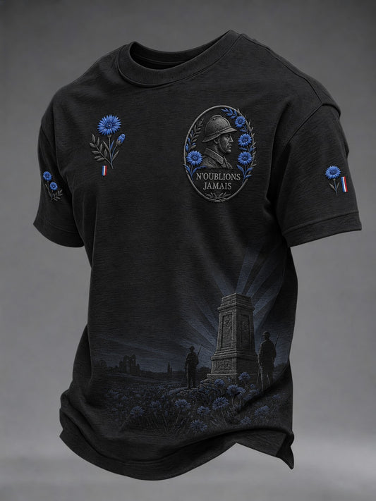 T-shirt imprimé pour hommes «N'OUBLIONS JAMAIS»