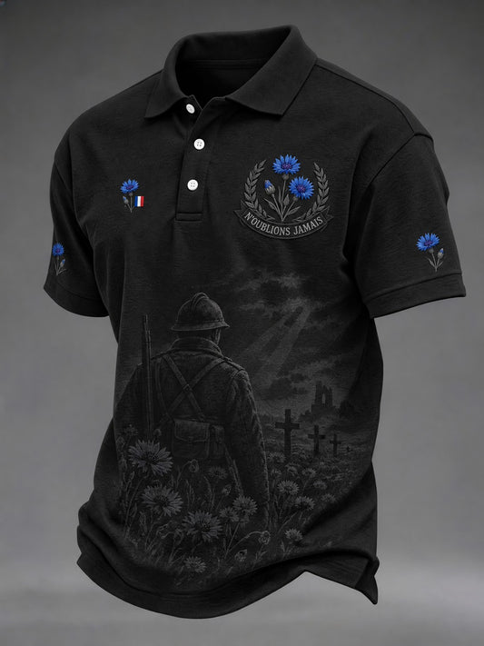 Chemise imprimée pour hommes «N'OUBLIONS JAMAIS»