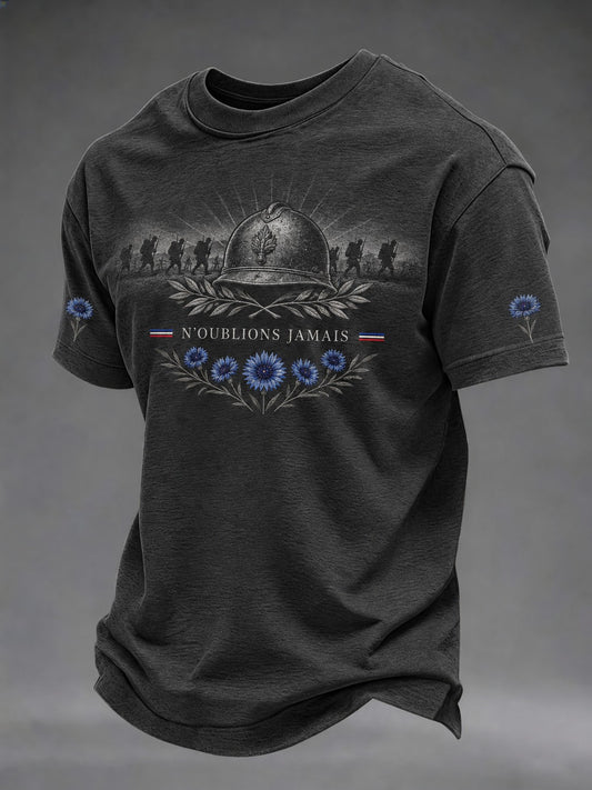 T-shirt imprimé pour hommes «N'OUBLIONS JAMAIS»