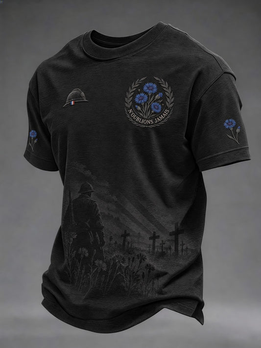 T-shirt imprimé pour hommes «N'OUBLIONS JAMAIS»