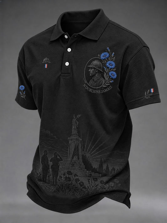 Chemise imprimée pour hommes «N'OUBLIONS JAMAIS»