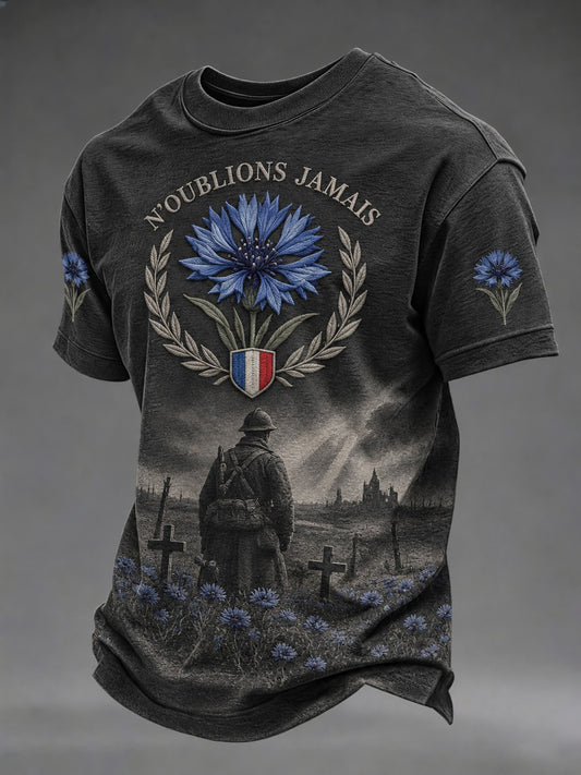 T-shirt imprimé pour hommes «N'OUBLIONS JAMAIS»